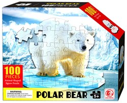 Lobbes Puzzle Tiere Shape Puzzle Eisbär 100 Teile Spielzeug