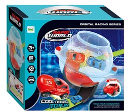 Lobbes Rennbahn Spielzeug Rapid World Abschussset Fischglas Autos