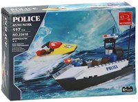 Lobbes Baukasten Polizei Patrouillenboot - Spielzeug Bauset 117-teilig