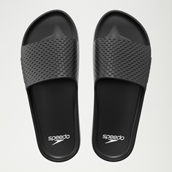 Speedo Badeslipper Herren Schwarz bequeme Slides Wasserableitung
