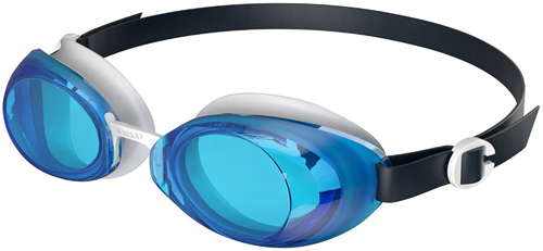 Speedo Schwimmbrille Jet 2.0 blau-weiß-charcoal für Erwachsene UV-Schutz