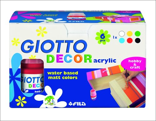 Giotto Acrylfarben Set - Decor Acrylic 6x25 ml für kreatives Malen