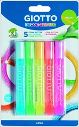 Giotto Glitzerkleber Set 5 Tuben Neonfarben 10,5ml Basteln