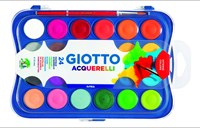 Giotto Malkasten Wasserfarben 24 Farben 30mm mit Pinsel für Kinder