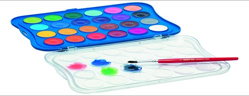 Giotto Malkasten Wasserfarben 24 Farben 30mm mit Pinsel für Kinder-2