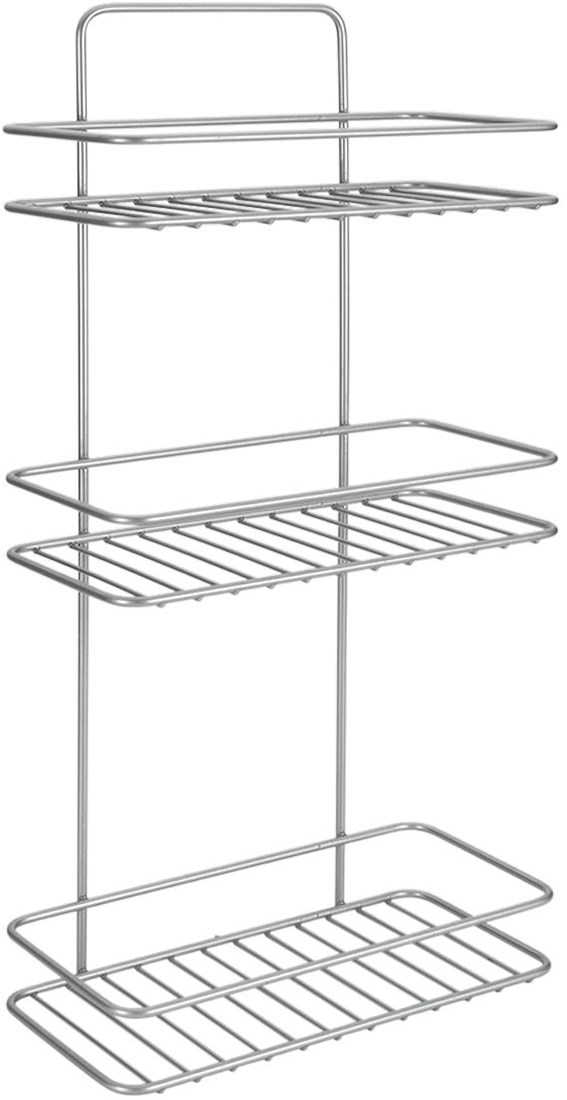 Metaltex Badezimmerregal Reflex 3 Ebenen grau rostfrei Metall Planet Happy DE