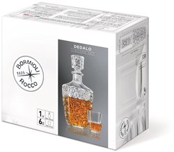 Bormioli Whiskey Set Dedalo 7-teilig Luxus Glas Geschenk transparent