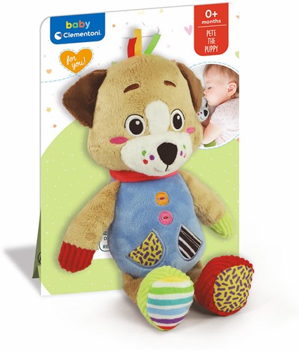 Clementoni - Plüschtier Hund - Babyspielzeug - Kuschelig - Multisensorisch