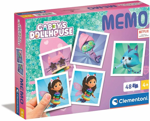Clementoni Memory Spiel Gabby's Dollhouse - Lernspiel für Kinder 48 Karten
