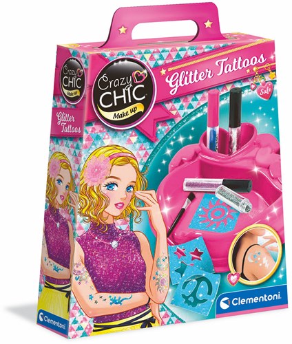 Clementoni Crazy Chic - Glitzer Tattoos Set für Kinder