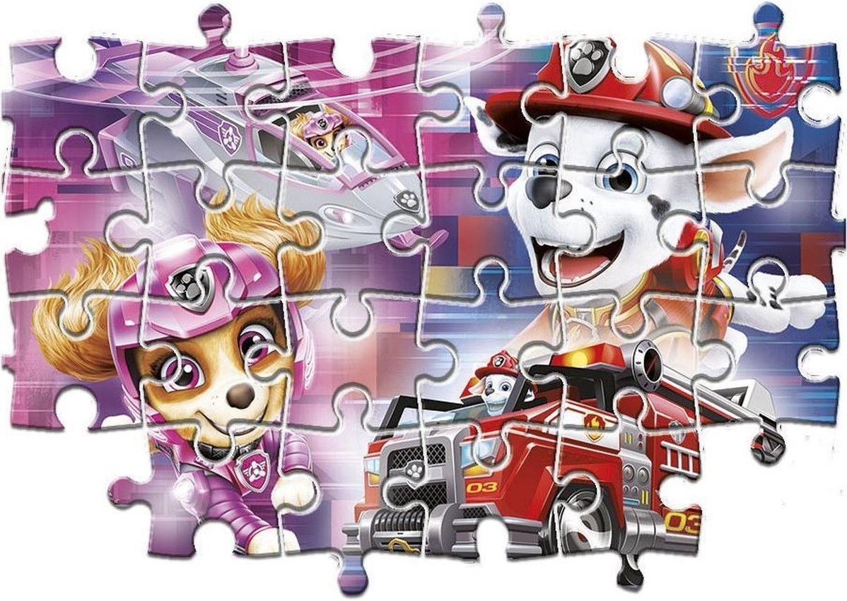 Clementoni 24786 Supercolor Paw Patrol The Movie Teile (2 x 20 Stück) –  Made in Italy Kinder 3 Jahre Puzzle Cartoon, Mehrfarbig, One Size