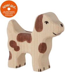 Holztiger Bauernhofhund Holz Spielfigur kleines Format