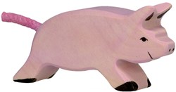 Holztiger Holz Schweinchen Spielfigur - laufendes Ferkel - nachhaltiges Spielzeug