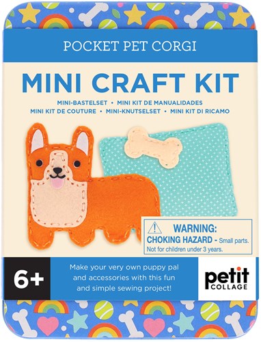 Petit Collage Bastelset Corgi - Mini Filz Nähset für Kinder