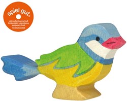 Holztiger Holz Blaumeise Spielfigur natur handbemalt