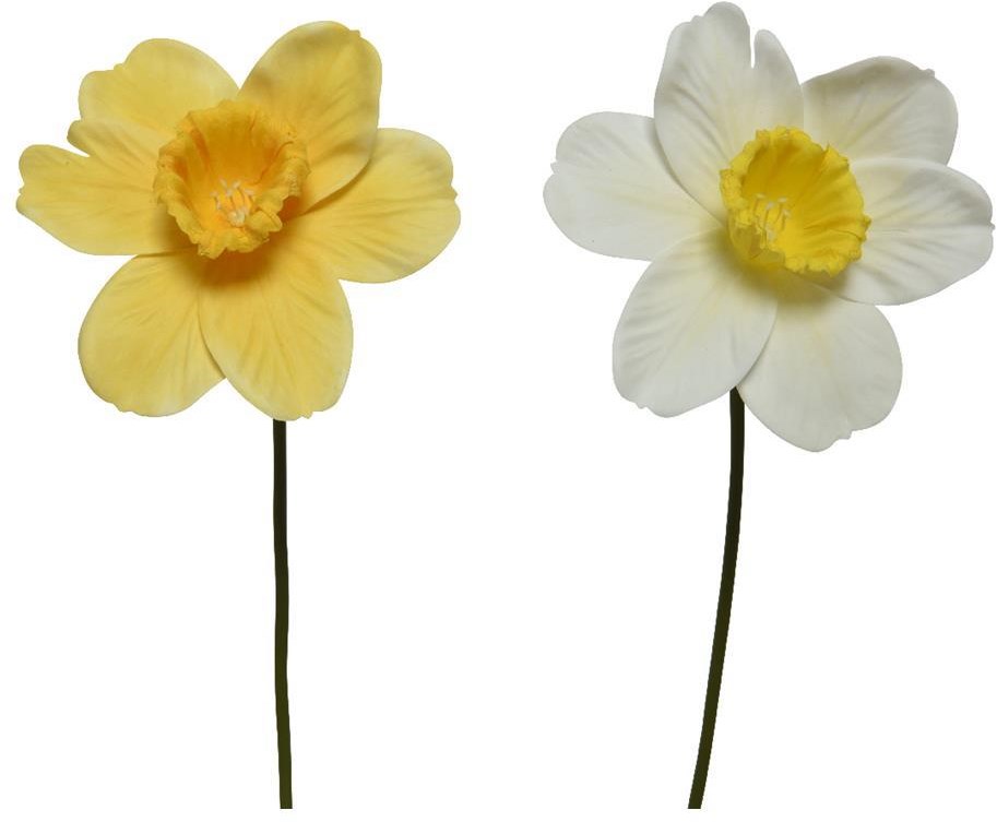Decoris Kunstblume Narzisse gelb-weiß 39cm Wohnungsdekoration