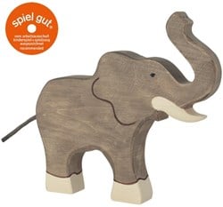 Holztiger Elefant, Rüssel hoch, 80148