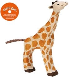 Holztiger Giraffe, klein, fressend, 80157