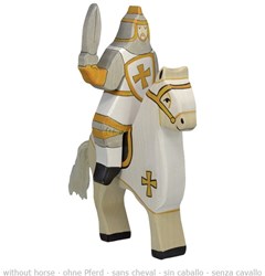 Holztiger Ritter Holz Spielfigur weiß - Fantasie Spielzeug