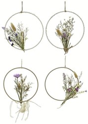 Decoris Hänger getrocknete Blumen Dekoration Multi Farbe 22cm Metall