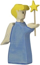 Holztiger Holz Weihnachtsengel mit Stern - handgefertigte Spielfigur