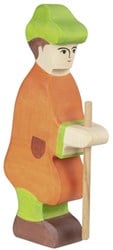 Holztiger Holz Hirte mit Stab - Weihnachtsfigur für Kinder