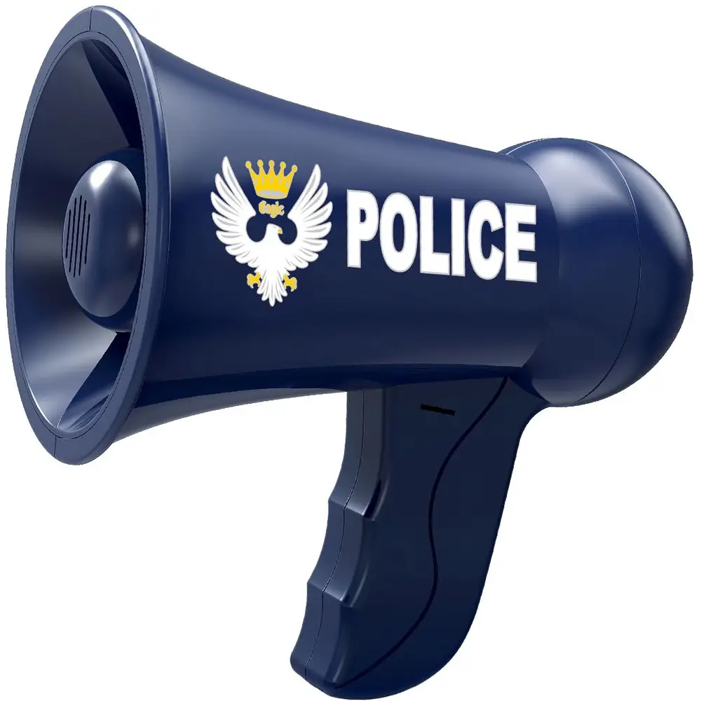 Vedes Polizei Spielzeug Megafon mit Sound und Sprechfunktion für Kinder