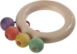 nic Holz Beißring Bio Multicolor Baby Spielzeug