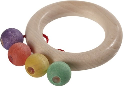 nic Holz Beißring Bio Multicolor Baby Spielzeug