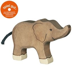 Holztiger 80537 - Spielfigur - Elefant, klein Rüssel hoch