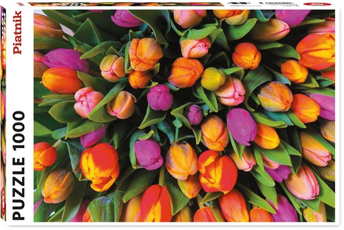 Piatnik Puzzle Tulpen 1000 Teile - bunte Blumen Motivpuzzle