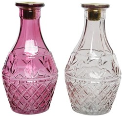 Decoris Kerzenhalter Glas rosa oder lila - stilvolle Glas-Kerzenständer