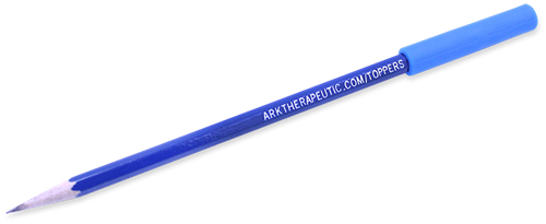 Ark Therapeutics Beißfeste Kauspielzeug-Stiftaufsatz Blau XXT Gladde, kleurrijke potloodtopper om op te kauwen tijdens school of huiswerk.