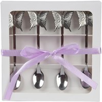 Decoris Teelöffelset Edelstahl Schmetterling 4-teilig Silber Kindergeschirr