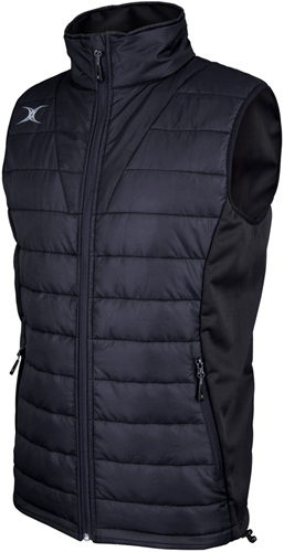 Gilbert Bodywarmer Sport Rugby Schwarz Extra Small wasserabweisend