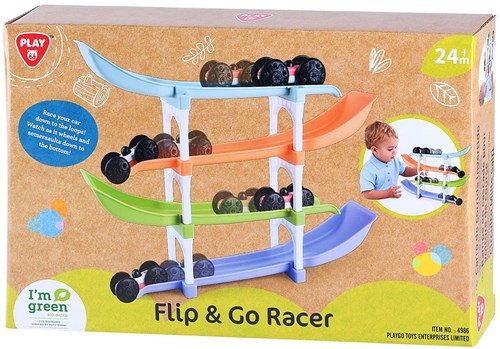 Play Rennbahn biobasiert Flip und Go Autorennbahn 11-teiliges Spielzeug