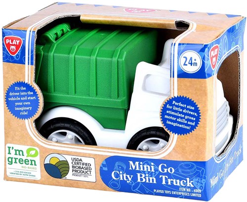 Play Müllwagen bio-basiertes Spielzeug Mini weiß grün nachhaltig