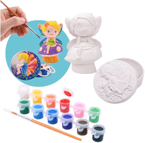Playgo Schmuckkästchen zum Bemalen Märchen Bastelset 8-teilig-2
