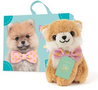 Studio Pets Plüsch Hund Kuscheltier Pomeranian mit Koffer und Stickern-3