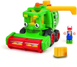 WOW Toys Spielzeugfahrzeug grüner Mähdrescher mit Bauer und Heuballen