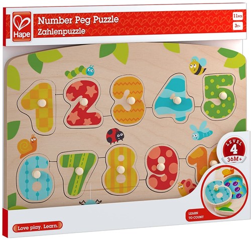 Hape Zahlen-Steckpuzzle Holzspielzeug Lernspiel bunt-3