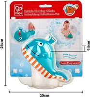 Hape Badespielzeug Seifenblasen-Wal I Baby-Badewannenspielzeug, Blau-3
