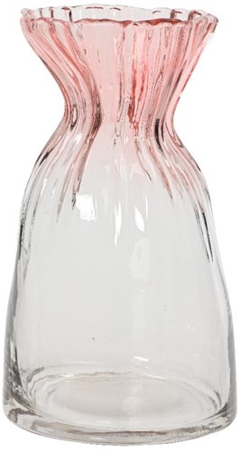 Decoris Glasvase rosa 20,5 cm - stilvolle Blumenvase Dekoration