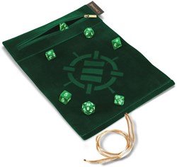 Enhance Gaming Würfelset und grüne Roll on a Scroll Würfelmatte