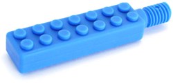 ARK Therapeutic sensorisches Spielzeug Brick Tip Z-Vibe blau sehr fest Groot, getextureerd opzetstuk voor de Z-Vibe, voor gebruik door therapeut of ouder bij kauwoefening.