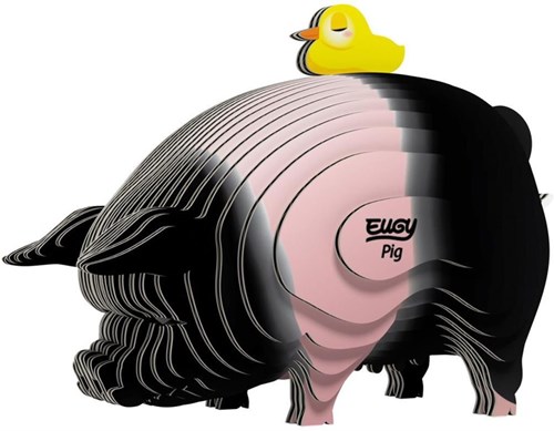 Eugy 3D Puzzle Schwein - nachhaltiges Tier Spielzeug aus Karton-3