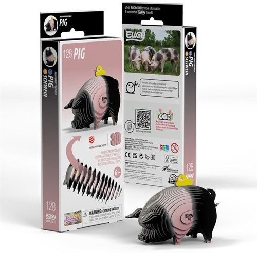 Eugy 3D Puzzle Schwein - nachhaltiges Tier Spielzeug aus Karton-2