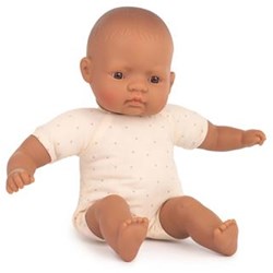 Miniland Babypuppe Lernspielzeug Latin Girl 32cm Vinyl Geschenkbox