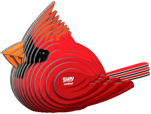 Eugy 3D Puzzle Vogel Kardinal - nachhaltiges Karton Tier Spielzeug