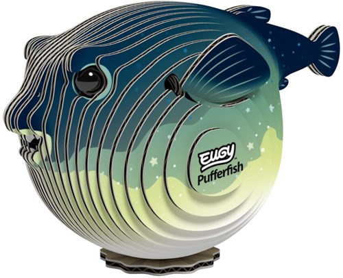 Eugy 3D Puzzle Kugelfisch - bunte Tierpuzzle aus Karton